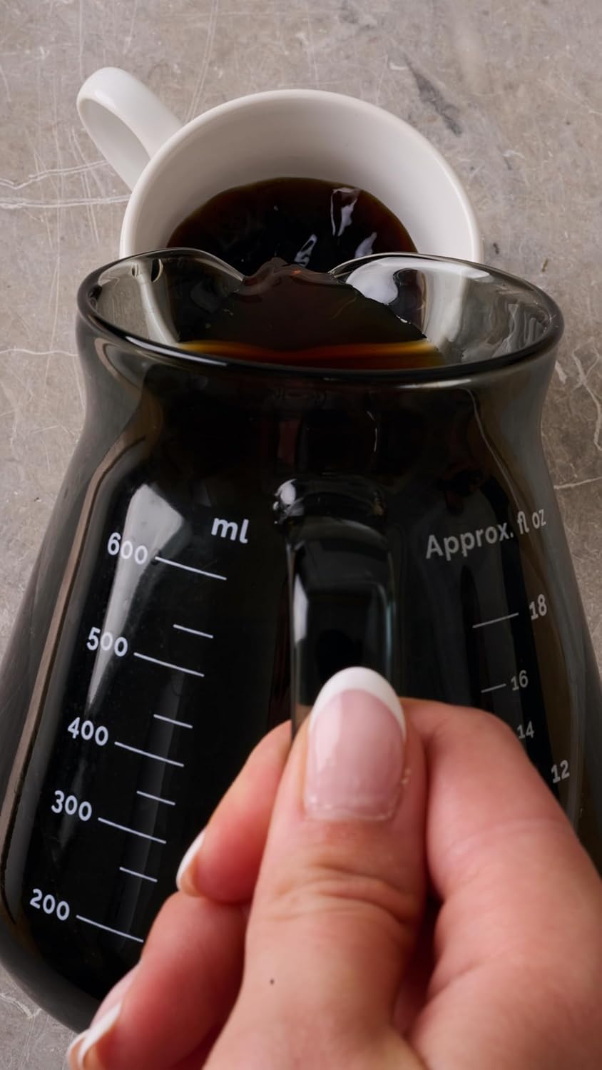 Ethoz® Glass Carafe – Sleek, Borosilicate Glass Pitcher for Brewing & Serving. Ergonomic Design, Calibrated Measurements, and Temperature-Resistant Durability. Perfect for Coffee, Cocktails, and More.