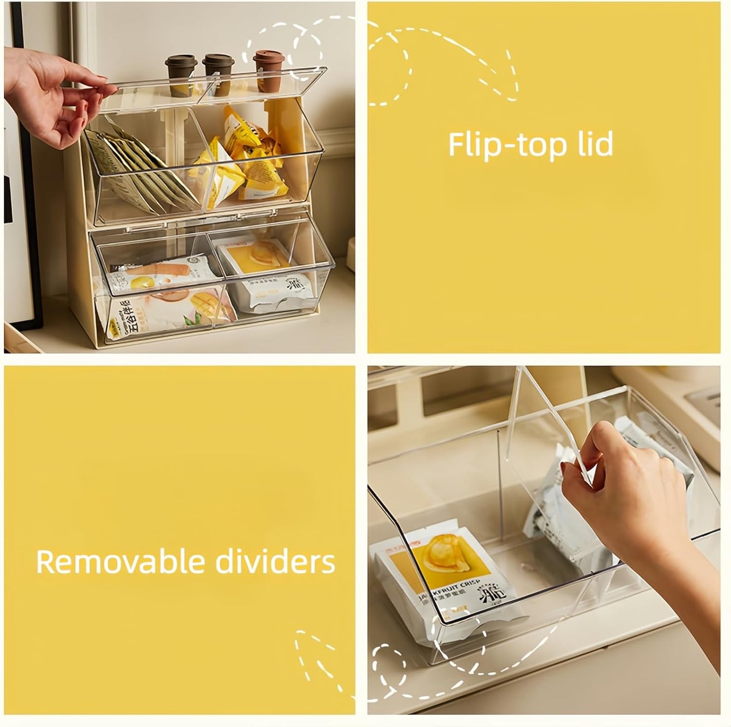 Bokelai K Cup Holder Plastic Organizer for coffee pod with Lid Large Capacity Countertop Versatile Desk Storage Station for Capsule Creamer Suger Tea Bag Face Mask Green/Clear