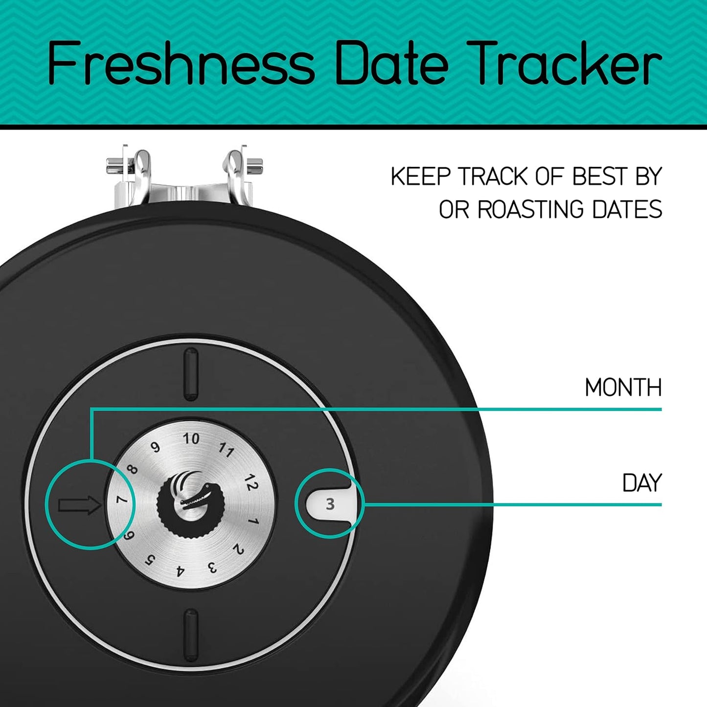 Coffee Gator Coffee Canister, 2pack 16oz Airtight Stainless Steel Kitchen Food Storage Container with Date Tracker, Scoop for Grounds Coffee Bar Accessories, Beans, Tea, Sugar, Flour - Gray&Silver