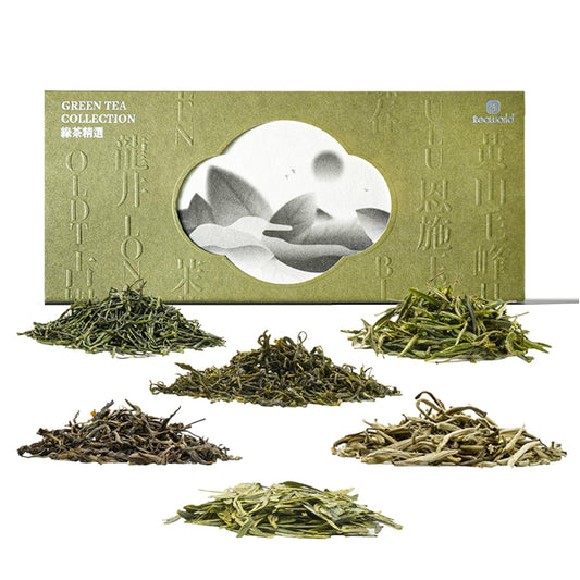 iTeaworld Chinese Green Tea Sampler - 6 Flavors Green tea loose leaf Bag - Chinese Tea With Mediumly Caffeinated, Sugar Free Loose Leaf Tea for Health Come with 20 Tea Bags, 3.5oz