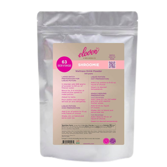 Eleven TLC, Shroomie Master Mind Mushroom Coffee Alternative, 7 Superfoods, Chaga, Reishi + Lion's Mane, Dandy Blend, Energy, Focus, 63 Servings