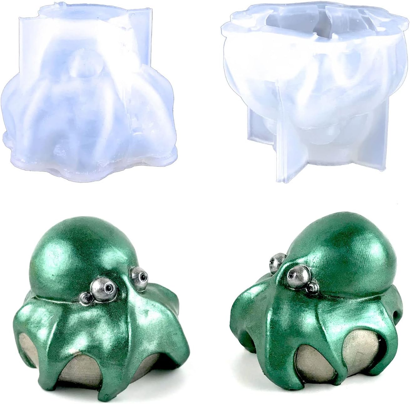 Octopus Resin Mold, 2PCS 3D Sea Animals Octopus Silicone Molds for Epoxy Resin Casting, Soap Candles Making, Home Decor Gifts, DIY Craft