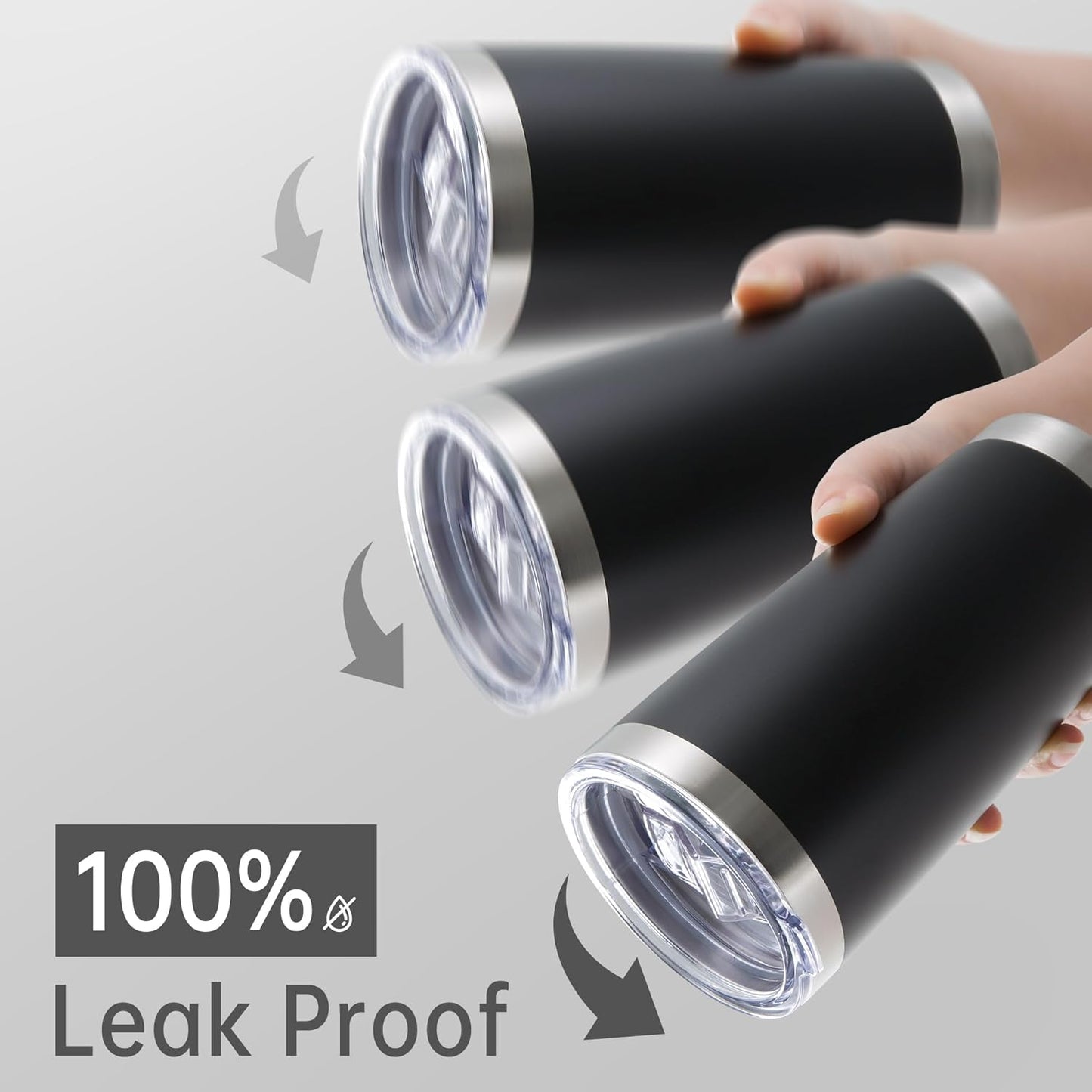 20 oz Tumblers Bulk Stainless Steel Tumbler with Lid Double Wall Vacuum Insulated Coffee Mug 20oz Powder Coated Cup for Hot and Cold Drinks, Black, 12 pack