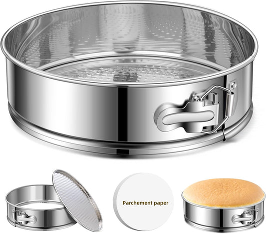 Dualshine 9 Inch Springform Cake Pan, Stainless Steel Cheesecake Pan, Round Nonstick Springform Pan with Removable Bottom, Cake Pan for Baking Cake Shop