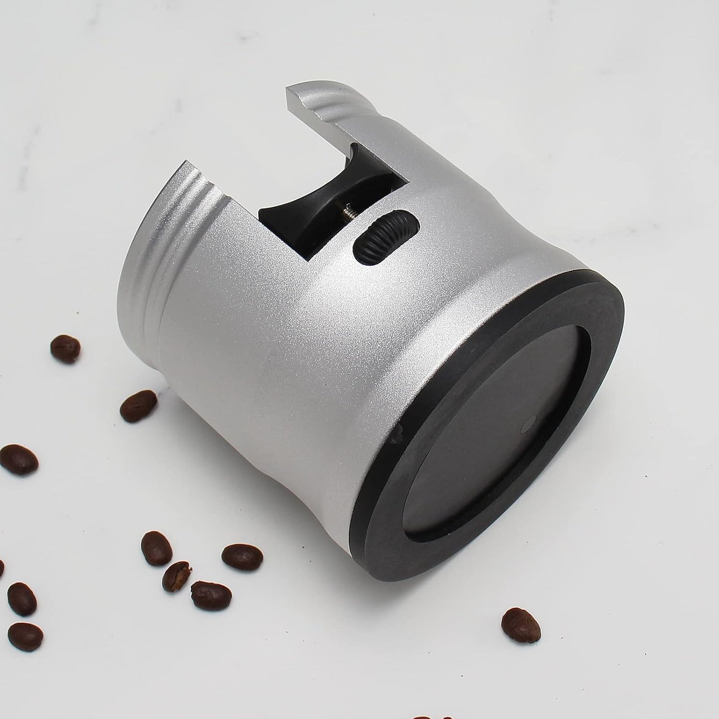 DIBTSA Espresso Tamping Station, Coffee Portafilter Holder, Aluminum Alloy Stand Fit for Most 51mm, 53mm, 54mm and 58mm Portafilter (Round,Silver)