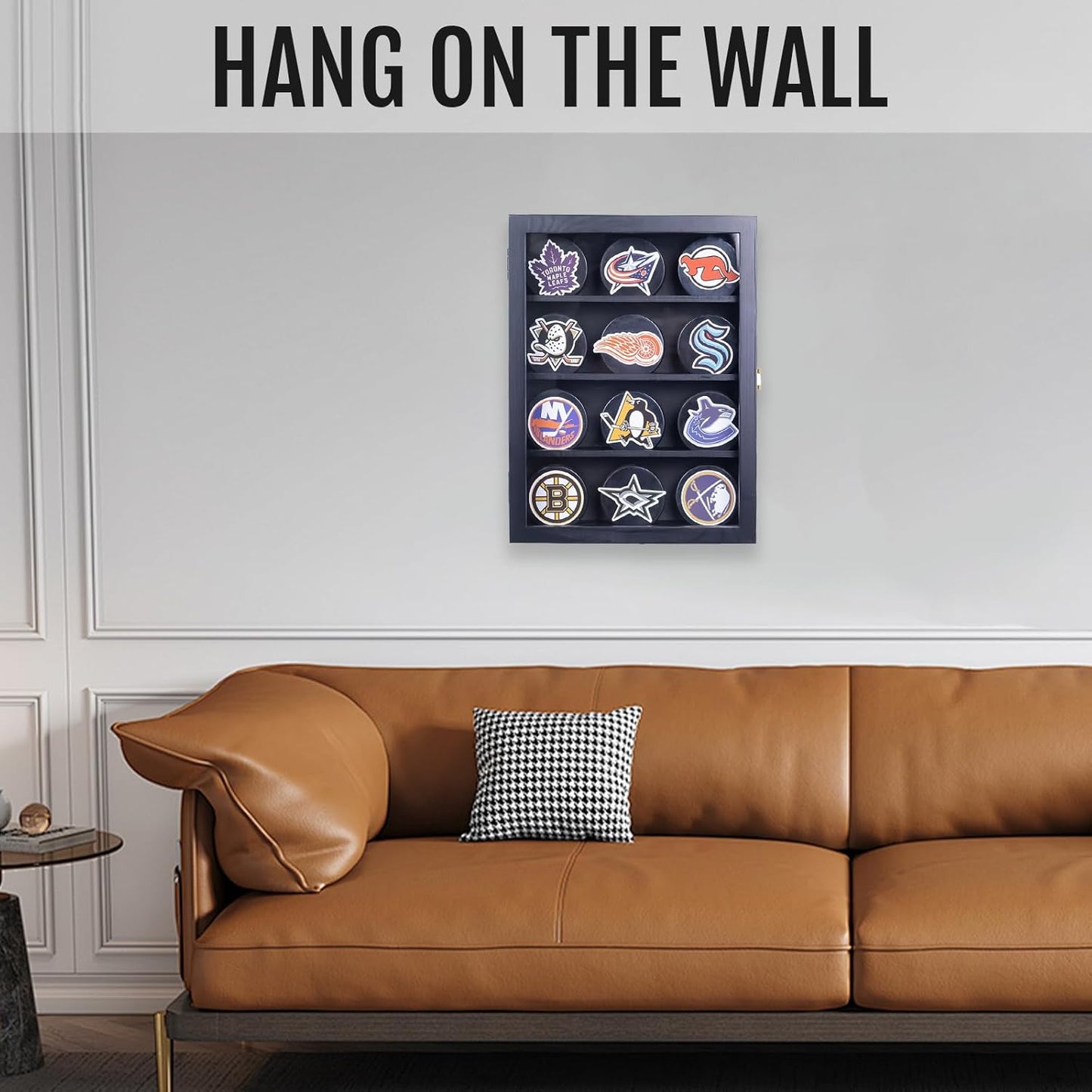 12pcs Hockey Puck Display Case,Puck Display Case,Hockey Puck Case Wall Mount,Hockey Puck Holder,Hockey Puck Display Box,Hockey Puck Shadow Box