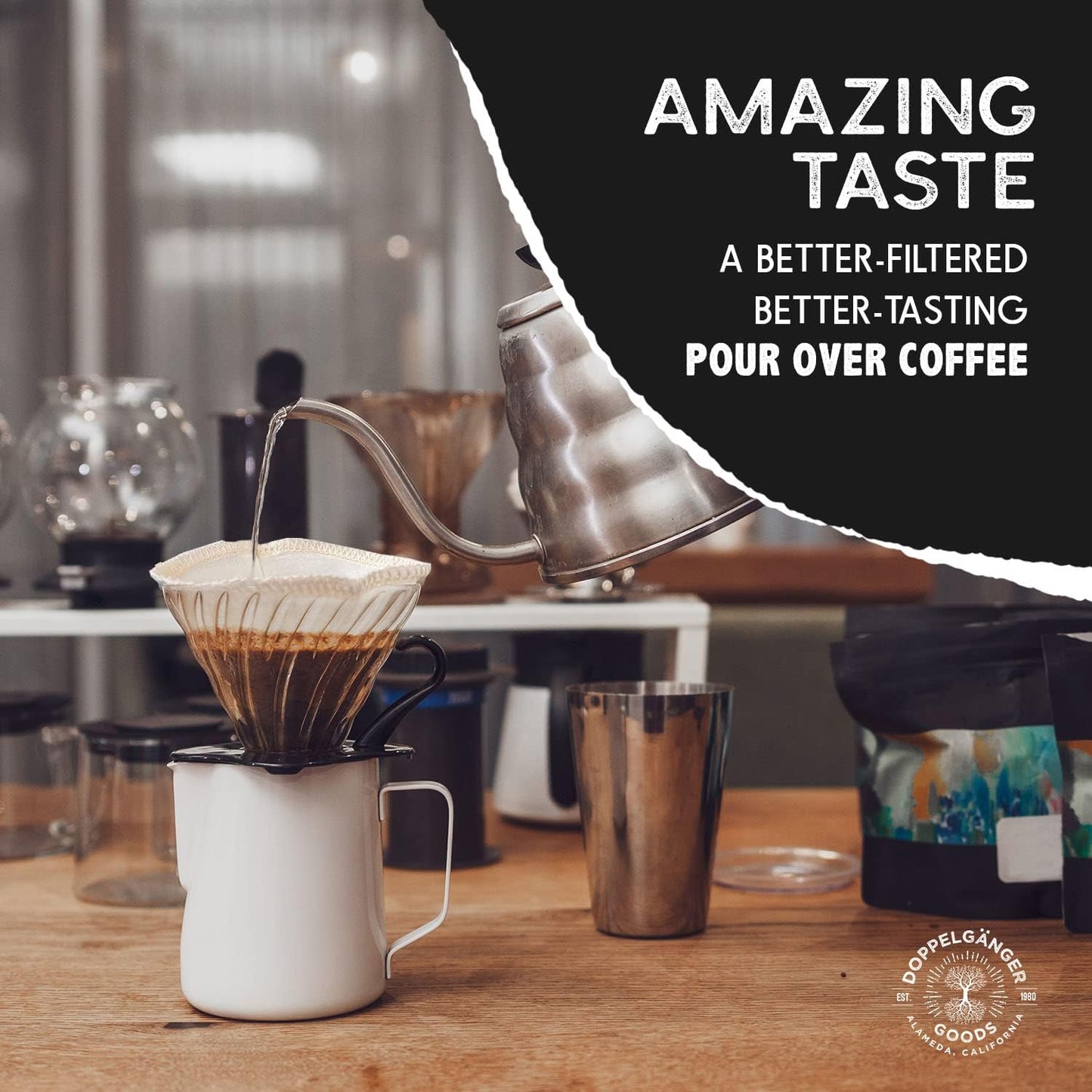 (2-Pack) Reusable Organic Cotton Pour Over Cone Filters for Hario V60 and Chemex Style Style Filters — Pourover Coffee Filter Maker Cup Ceramic, Glass, Plastic Dripper (Size 03, 1-6 Cups)