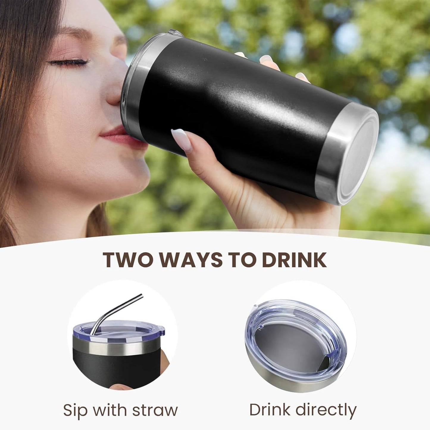 MEWAY 20oz Tumbler 12 Pack Double Wall Vacuum Insulated Travel Glitter Mug Bulk, Stainless Steel Tumblers with Lid and Straw, Powder Coated Coffee Cups for Woman(Gradient Black,Set of 12)