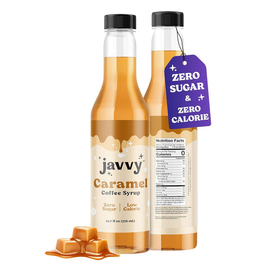 Javvy Coffee Syrup - Zero Sugar, Zero Calorie, Coffee Flavoring Syrup, Coffee Bar Accessories - Great for Flavoring All Types of Drinks – Caramel