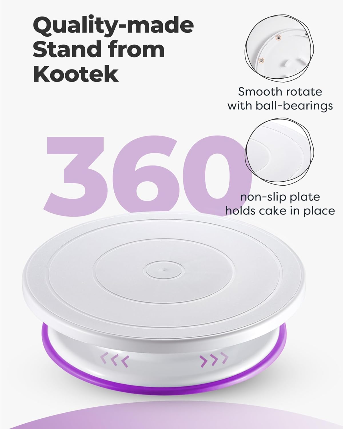 Kootek 71PCs Cake Decorating Kit, Baking Supplies Tools - Includes Cake Stand Turntable, 12 Icing Piping Tips, 2 Frosting Spatulas, 3 Scrapers, 50+2 Piping Bags, Coupler, Video Tutorial, Booklet