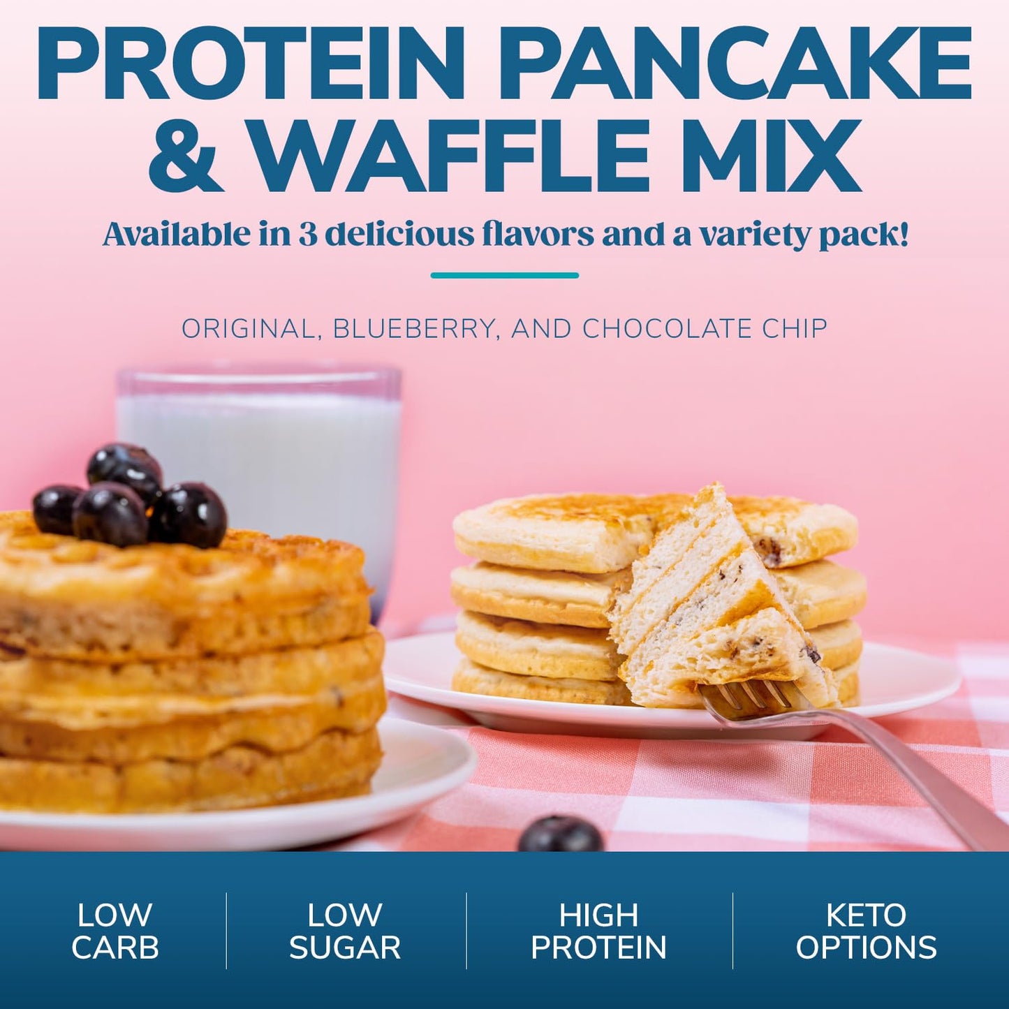 Wonderslim Protein Pancake & Waffle Mix, Original, Low Sugar & Low Calorie (7ct)