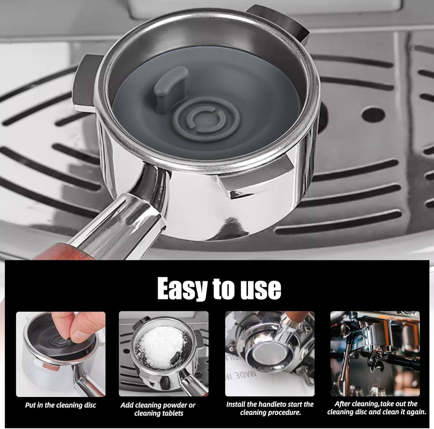 2Pack 54mm Espresso Backflush Cleaning Disc for Breville BES870XL/878/880/810BSS/840XL Machines,Professional Coffee Machine Accessories with Durable Silicone Compatible with Cleaning Tablets