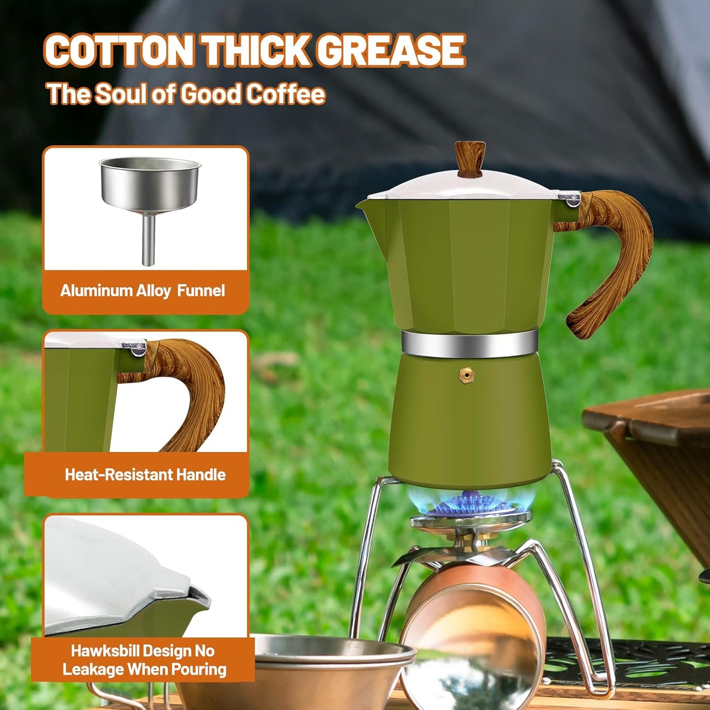 3 Cup Aluminum Espresso Stovetop Moka Pot Express Coffee Maker Percolator Italian Classic Mocha Coffee Machine for Italian and Cuban Cafe Brewing for Home & Camping 150ml 5oz