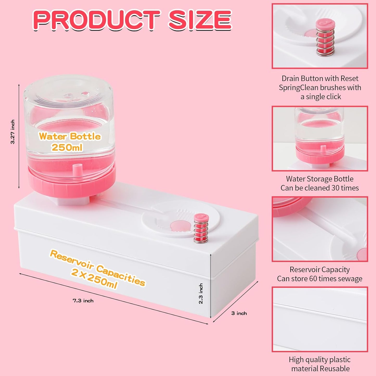 Brush Rinser Paint Brush Cleaner Tool with Drain Dispenser Water Recycling Rinse Automatic Art Supplies Watercolor Paintbrush Cleaner for Acrylic, Oil and Water-Based Paints Gift for Kids Artist