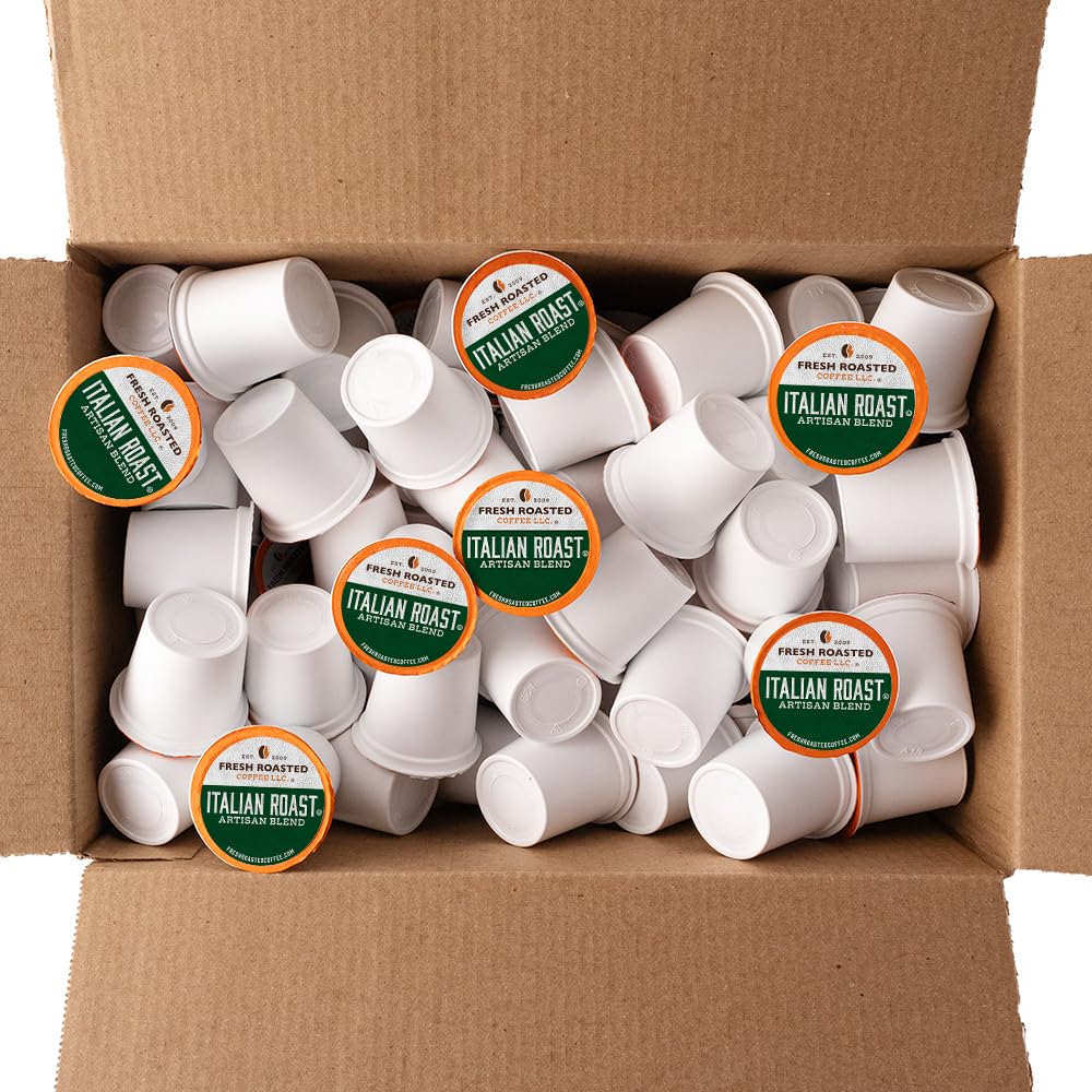 Fresh Roasted Coffee, Italian Roast, Dark, 144 Pods for K Cup Brewers