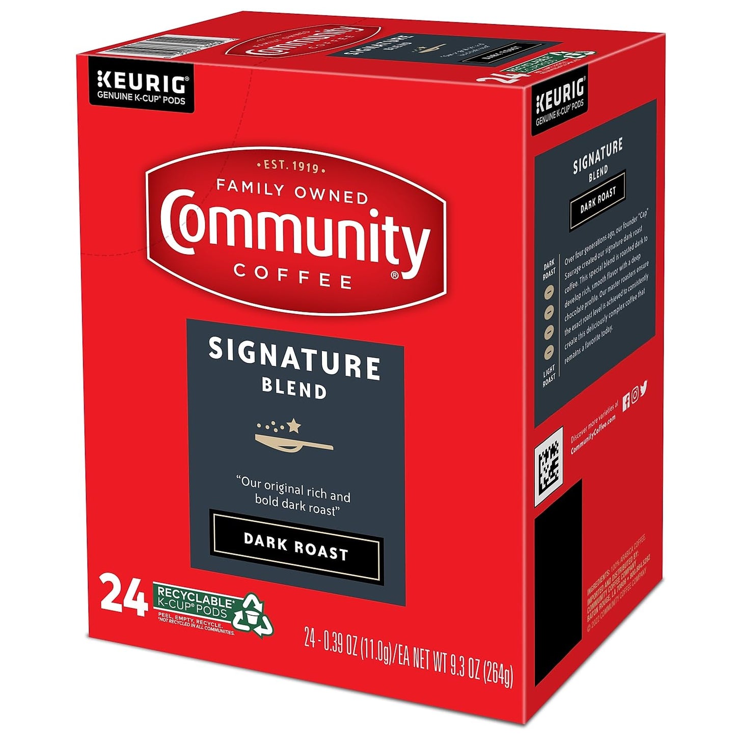 Community Coffee Signature Blend 24 Count Coffee Pods, Dark Roast, Compatible with Keurig 2.0 K-Cup Brewers, 24 Count (Pack of 1)
