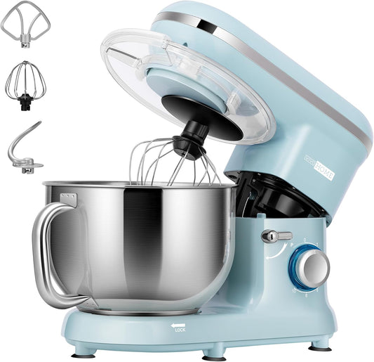 VIVOHOME Stand Mixer, 660W 10 Speed 6 Quart Tilt-Head Kitchen Electric Food Mixer with Beater, Dough Hook, Wire Whip and Egg Separator, Blue