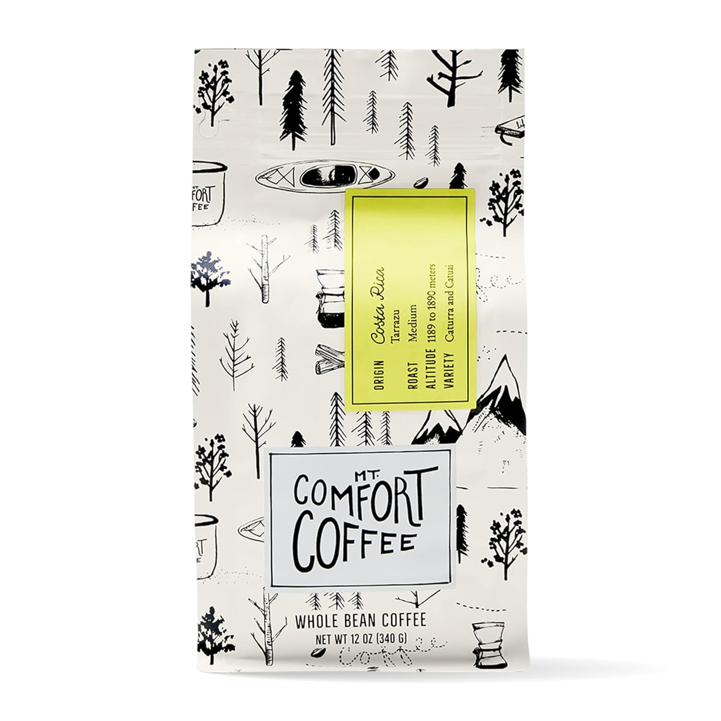 Mt. Comfort Coffee Costa Rica Medium Roast, 12 Ounce - Flavor Notes of Dark Chocolate, Citrus Fruit and Tropical Nuts - Sourced From Small, Peruvian Coffee Farms - Roasted Whole Beans