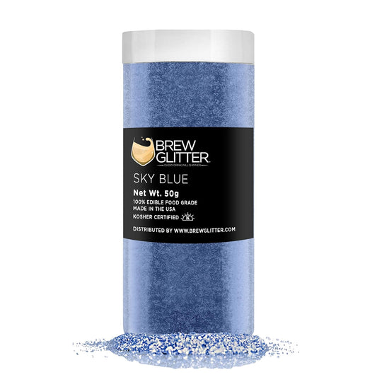 Sky Blue BREW GLITTER Edible Glitter For Drinks, Cocktails, Beer, Garnish Glitter & Beverages | KOSHER & HALAL Certified | 100% Edible & Food Grade | Vegan, Gluten, Nut Free (50g, Sky Blue)