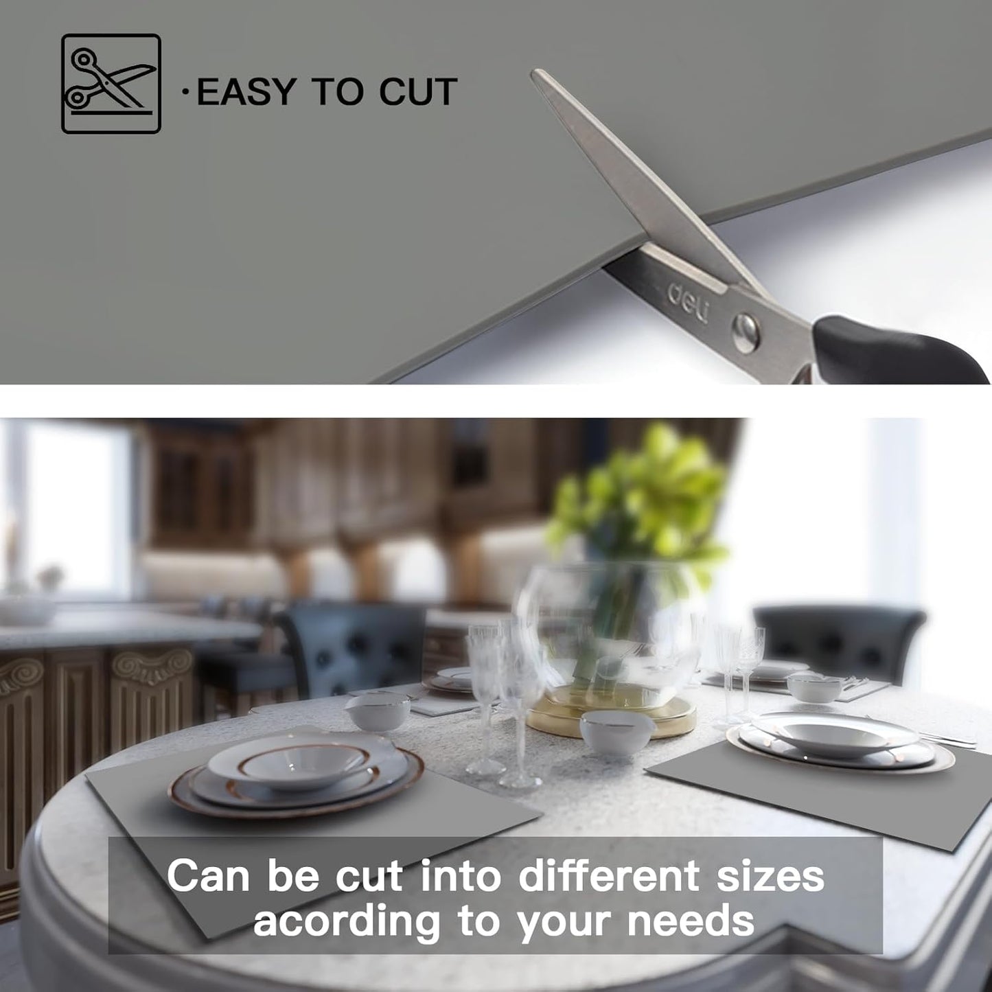 Silicone Mats for Kitchen Counter, 47.3"x23.6"x0.08" Largest Heat Resistant Mat Kitchen Island Waterproof 2MM Thick Countertop Protector Mat Nons-slip Extra Large Counter Mat (Green)