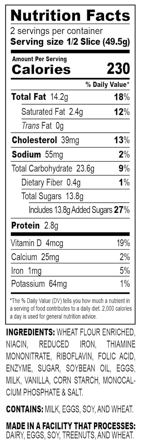 Nadel - NATURALLY DELICIOUS POUND CAKE SLICES (16 Pack) Sweet Breads & Cakes, Back to School lunch snack, breakfast bar