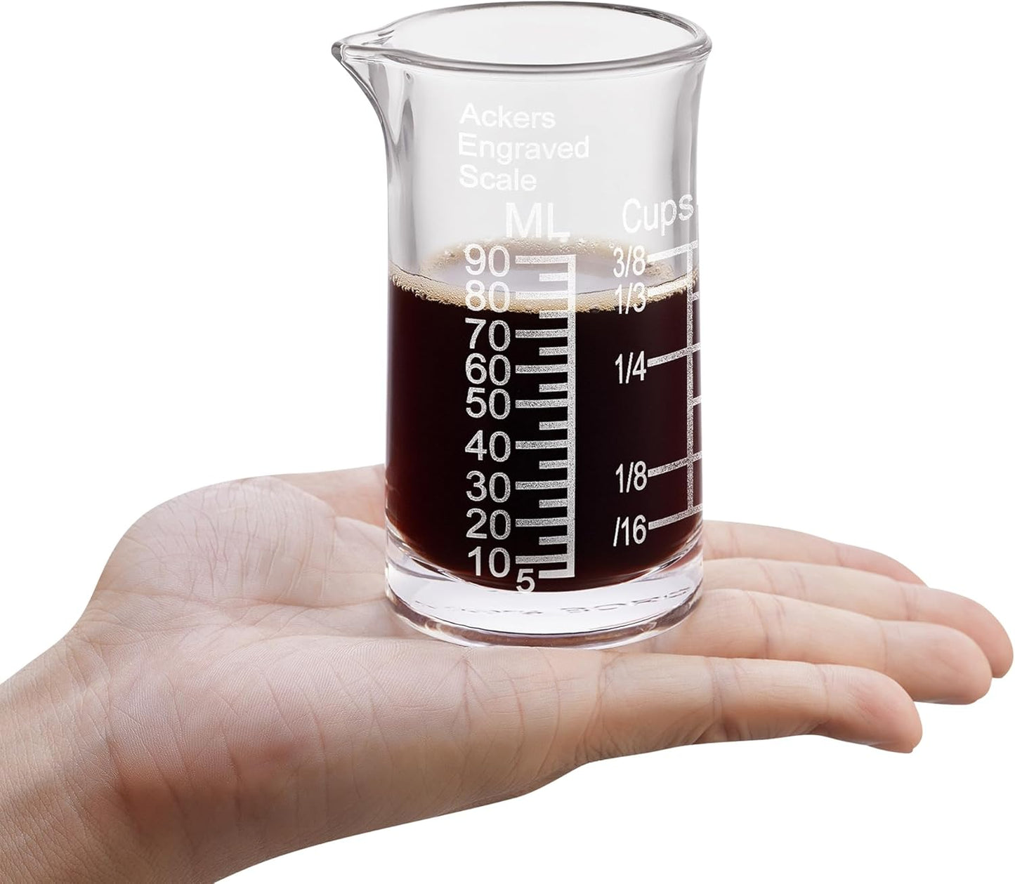Ackers Shot Glass Etching Scale Measuring Cup 3 Ounce/90ML Liquid Heavy High Espresso Glass Cup