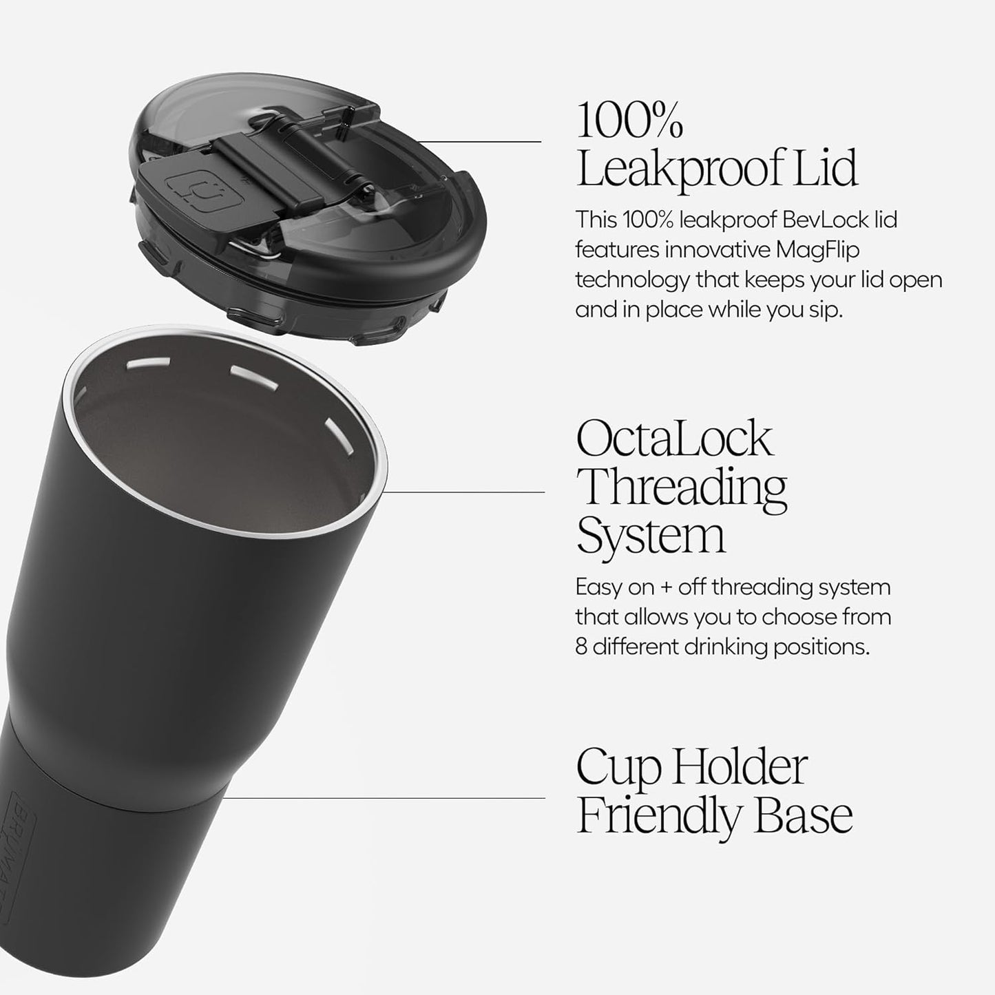 BrüMate Nav 25oz 100% Leak Proof Insulated Travel Tumbler with Magnetic BevLock™ Lid - Double Wall Cup-Holder Friendly Stainless Steel Mug (Dune)