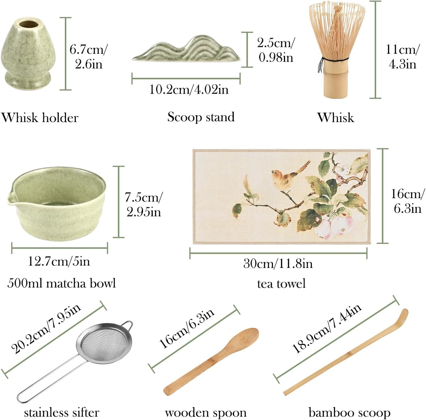 Matcha Set, 8 PCS Japanese Matcha Bowl Set with Whisk and Tea Scoop - Traditional Matcha Kit for Authentic Matcha Preparation, Perfect for Gift