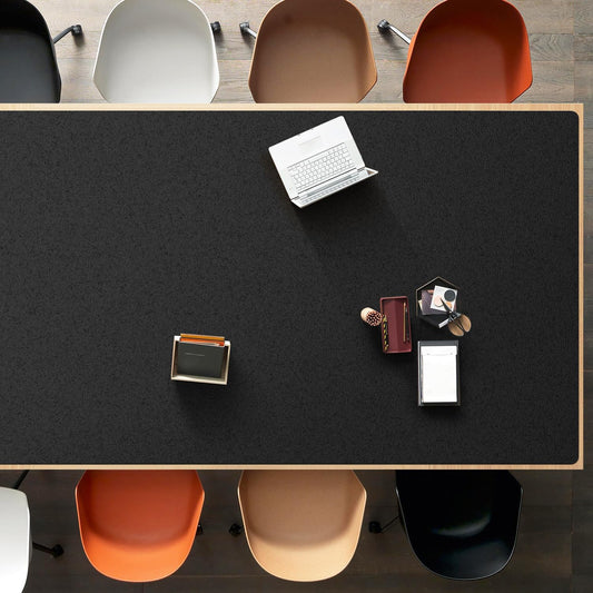 Black Plastic Table Cover Protector, 54" x 54" Waterproof Easy Flat PVC Desk Pad Mat, 1.5mm Thick Waterproof Vinyl Table Top Protector for Dining Room Table, Office, Dresser