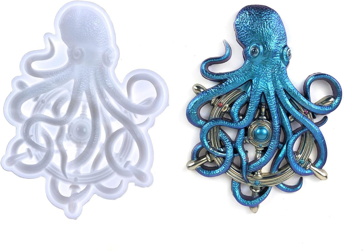 Octopus Resin Mold, Cute Silicone Octopus Epoxy Molds, 3D Large Animal Silicone Molds for Resin Casting, Wall Hanging, Desktop Ornament Home Decor (6), OSM-58