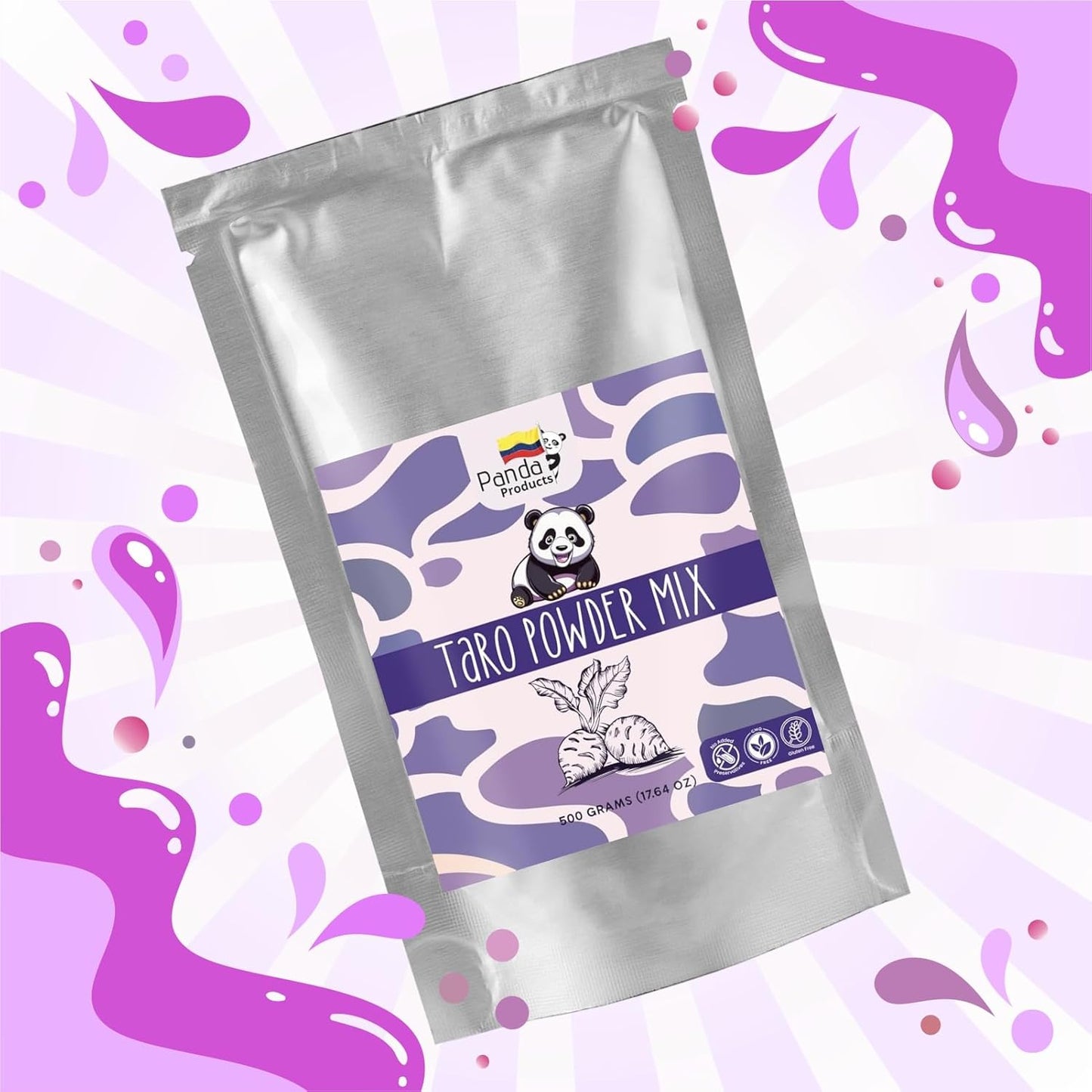 Panda Products Premium Taro Powder – 17.64 oz | Creamy & Nutty Flavor for Bubble Tea, Smoothies, Milkshakes, Slushes & Desserts