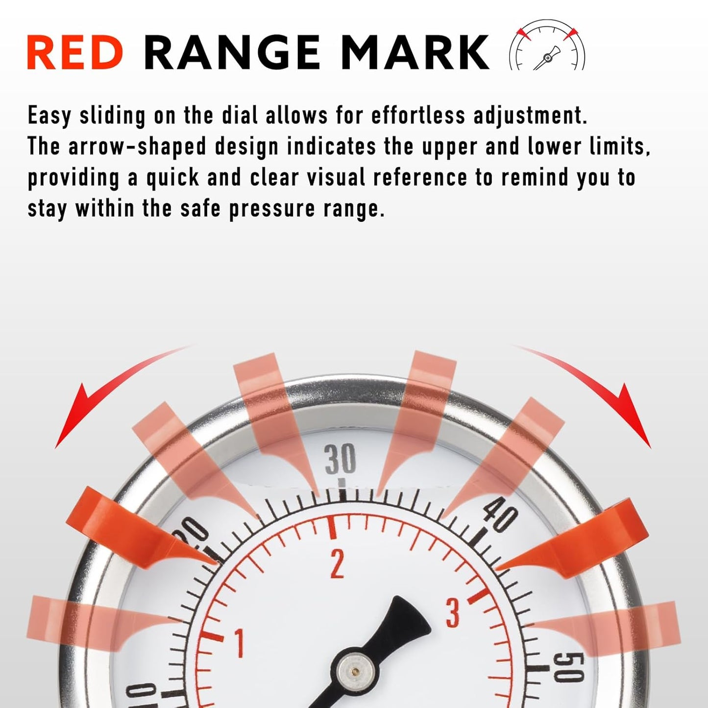 0 to 100 Psi Pressure Gauge, Glycerin Liquid Filled, 2.5 inch Dial, 1/4" NPT Lower Mount, Stainless Steel Case, for Water Pump, Pneumatic Air, Well Tank, RV Hose, Gas, Low Pressure Test