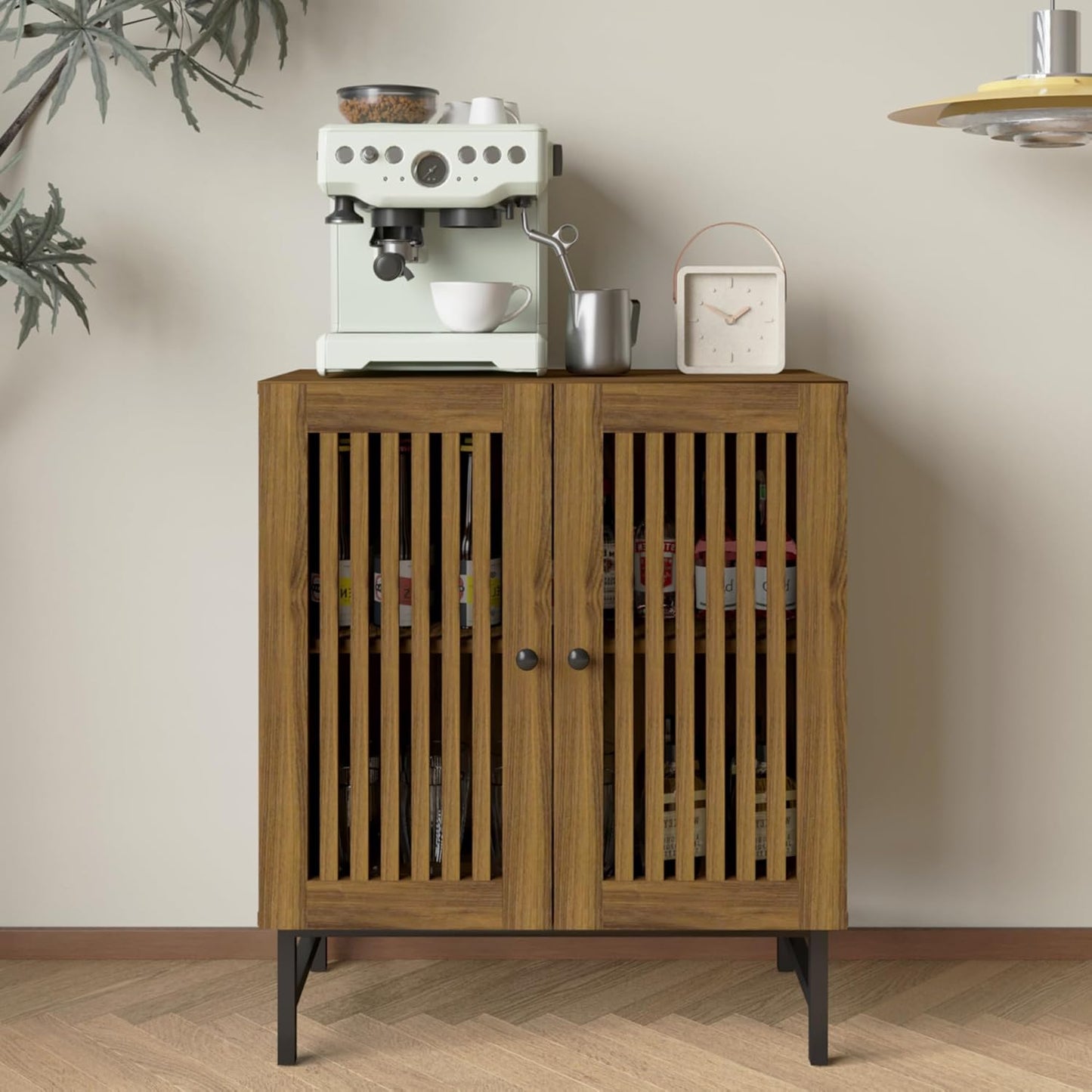 Buffet Storage Cabinet with 2 Doors,Kitchen Sideboard with Storage,Coffee Bar Cabinet for Kitchen,Living Room,Natural