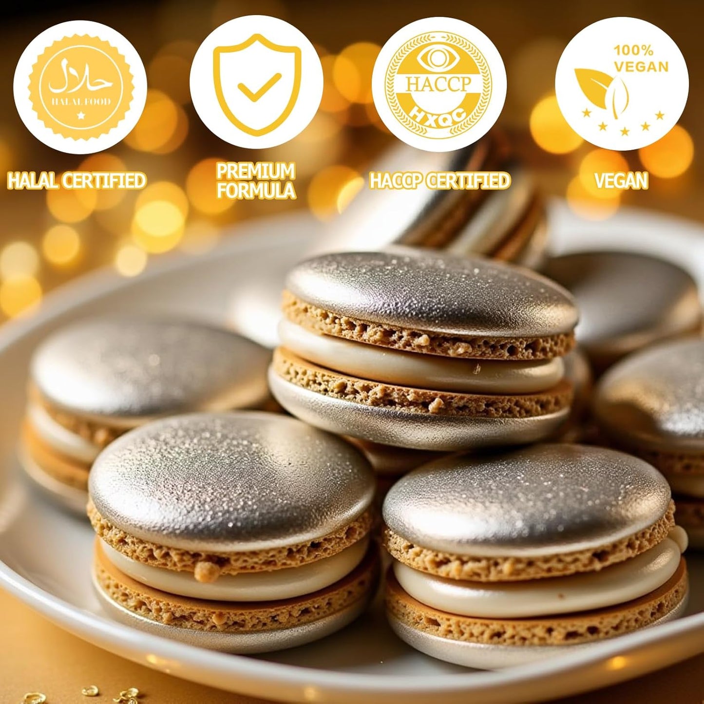 Nomeca Edible Glitter for Drinks Cakes, 8 grams Food Grade Luster Dust Sprinkles Glitter for Cake Decorations, DIY Cocktails, Beverages & Cake Decorating, Dessert Cake Topper (2-Silver)