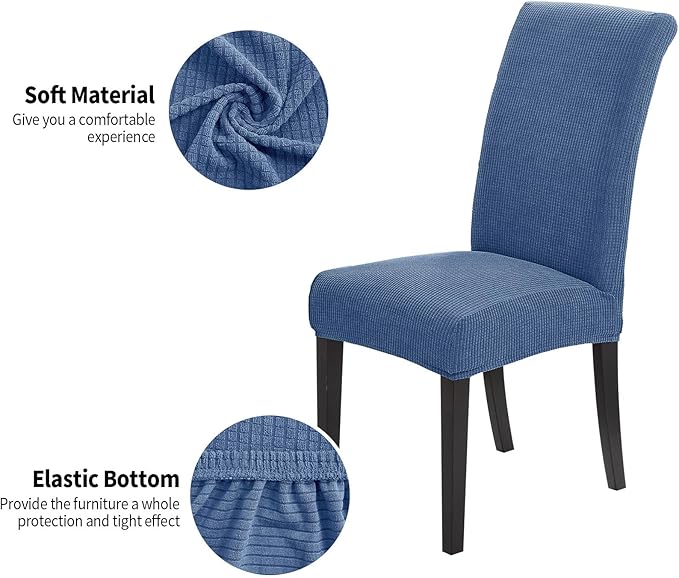 Joccun Chair Covers for Dining Room Set of 2,Dining Chair Slipcovers Stretch Dining Room Chair Covers Seat Protector,Washable Parsons Chair Cover for Home,Hotel(Riverside,2 Pack)