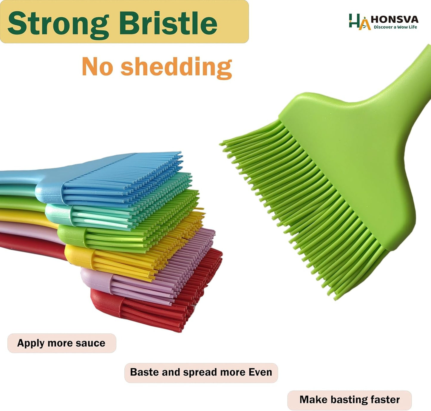 Widened Silicone Pastry Basting Brush 2 Pcs, One-Piece Design, W/3.5", Heat Resistant Kitchen Brush for Baking, Grilling, Saucing Oil, BBQ Sauce, Marinade etc, Dishwasher Safe,Yellow&Green