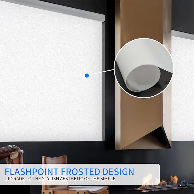 Window Privacy Film with Installation Tools, Static Cling, Anti UV, Heat Control, Ideal for Home Shower Office Glass Door (White Frosted, 23.6X157.4Inch)