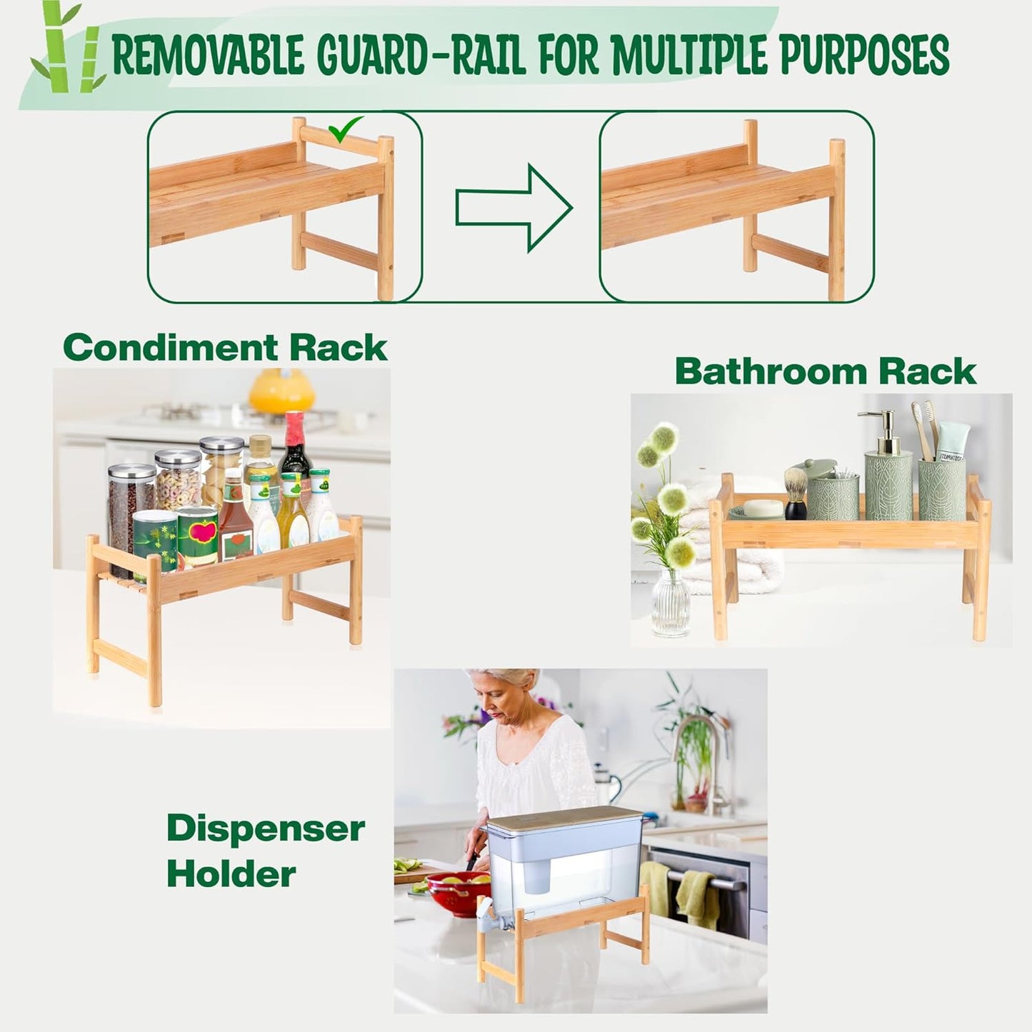 ZPirates Water Dispenser Stand - Holder for Drink Dispensers/Pitchers for Countertops, Lemonade Stands, Parties - Sturdy, Long-lasting Natural Bamboo