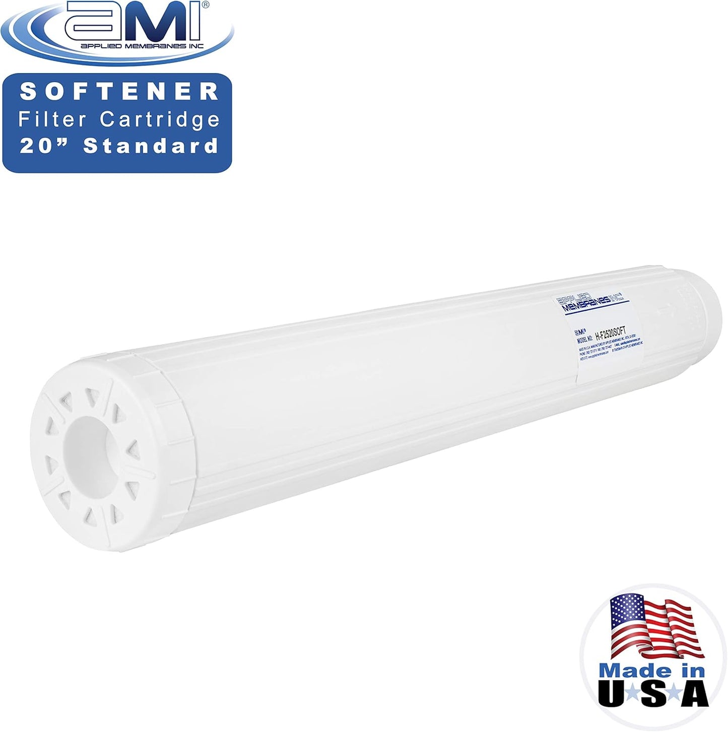 Water Softening Filter Cartridge | 20" Standard Universal Size | Ion Exchange Filter Softens Water | Great for Espresso and Washing Machines (20" Standard | 1 Pack)