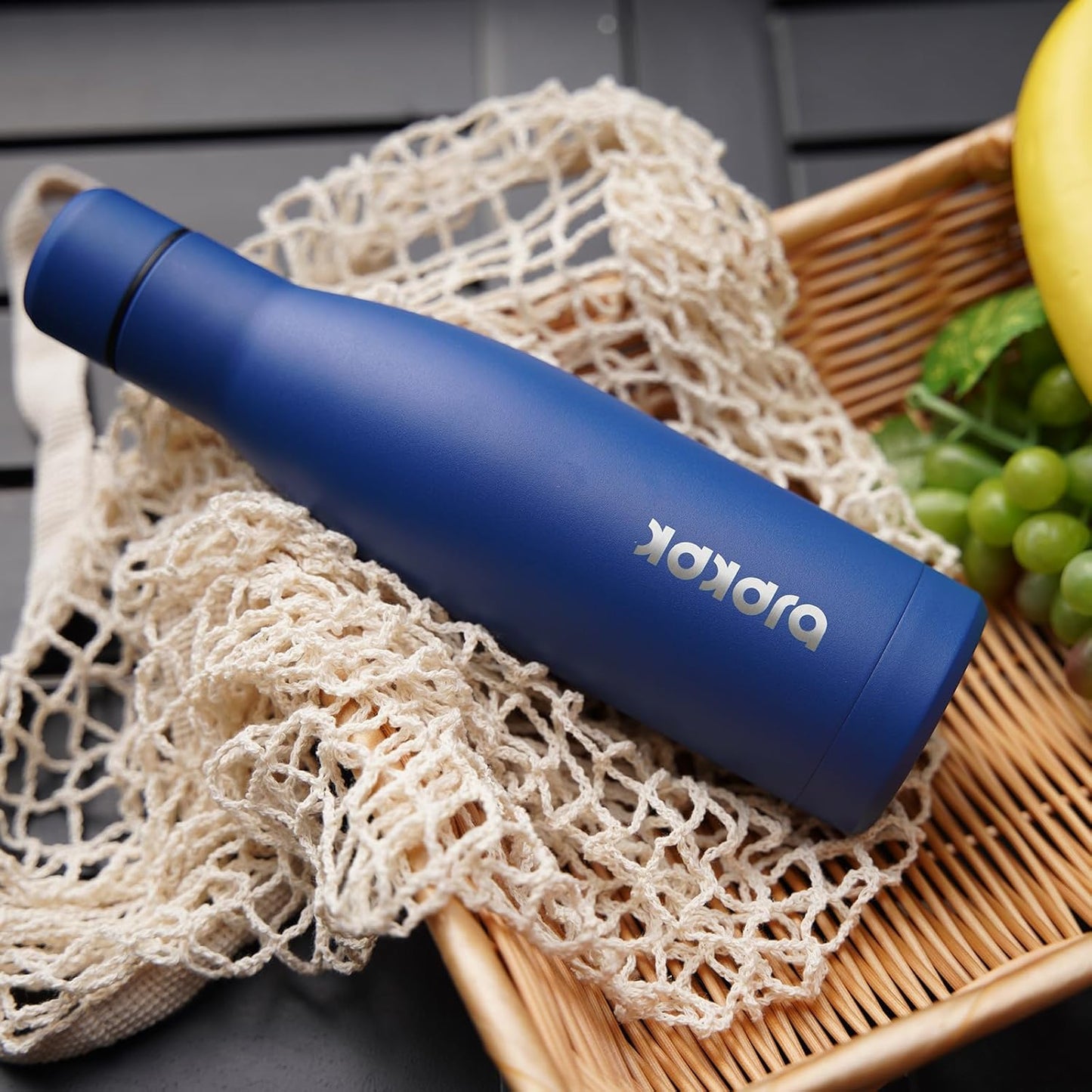 BJPKPK 12oz Water Bottles Stainless Steel Double Wall Vacuum Insulated Small Water Bottles for Travel,Sea Blue