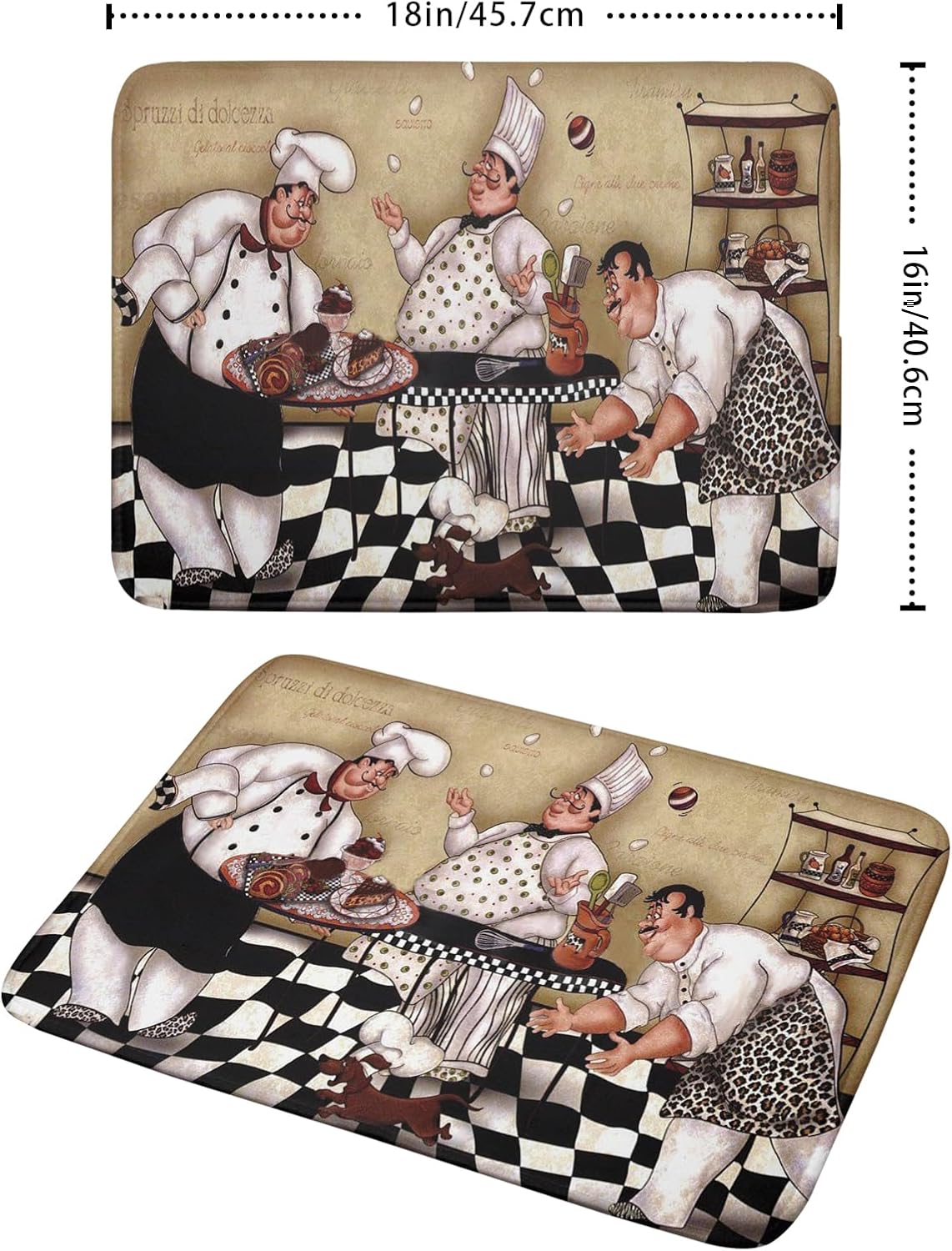 Fat Chef Dish Drying Mats for Kitchen Counter 16x18 Inch Buffalo Plaid Cooking Utensils Absorbent Dishes Drainer Mat Reversible Microfiber Quick Dry Rack Pad Chef Kitchen Drying Mat for Countertop