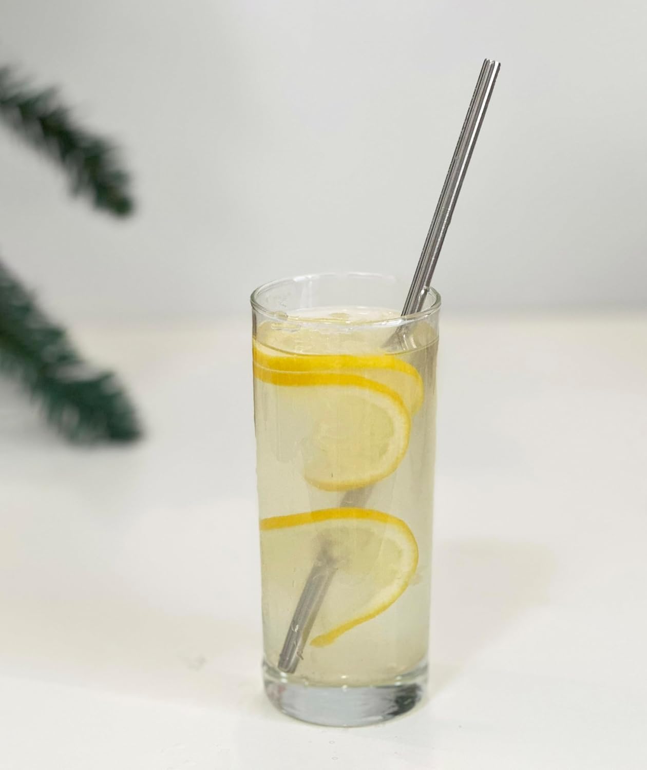 10 Pcs Stainless Steel Straws, Reusable Drinking Straws, 5 Straight + 5 Bent Metal Straws Set With 2 Pcs Cleaning Brushes (Silver, 8.5 Inch)