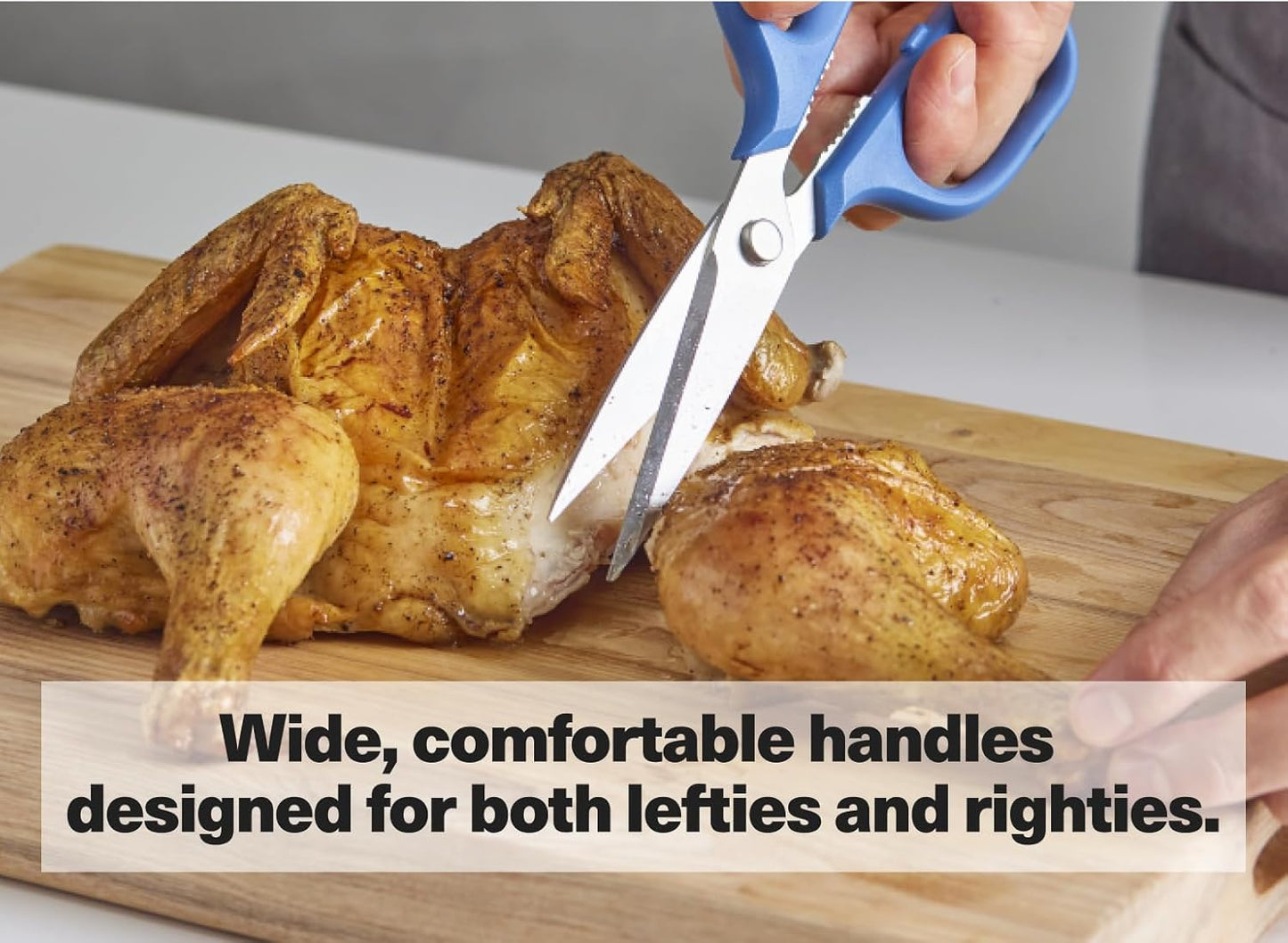 Misen Heavy Duty Kitchen Shears - Comfortable Ambidextrous Scissors for Meat, Poultry, Herbs & More - Easy to Clean - German Stainless Steel - Small | White