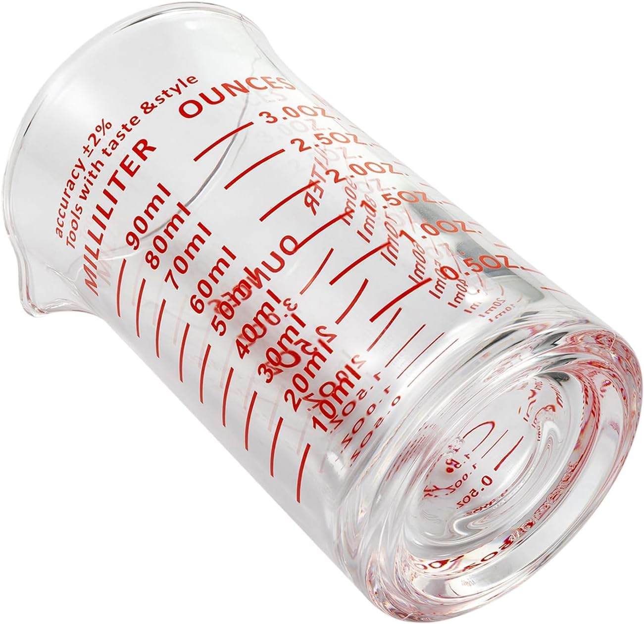 Ackers 3oz/90ml Glass Measuring Cup – Shot Glass with Double Scale-Ounce,Ml Markings for Kitchen & Bar(Pack of 2)