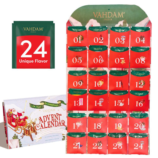 Limited Edition - Advent Calendar 2025 Tea Bags Folding Gift Set | 24 Unique Flavors - Holiday Gift Box | Christmas Advent Calendar 2025 for Adults, Advent Calendar 2025 Adult Women and Men | VAHDAM