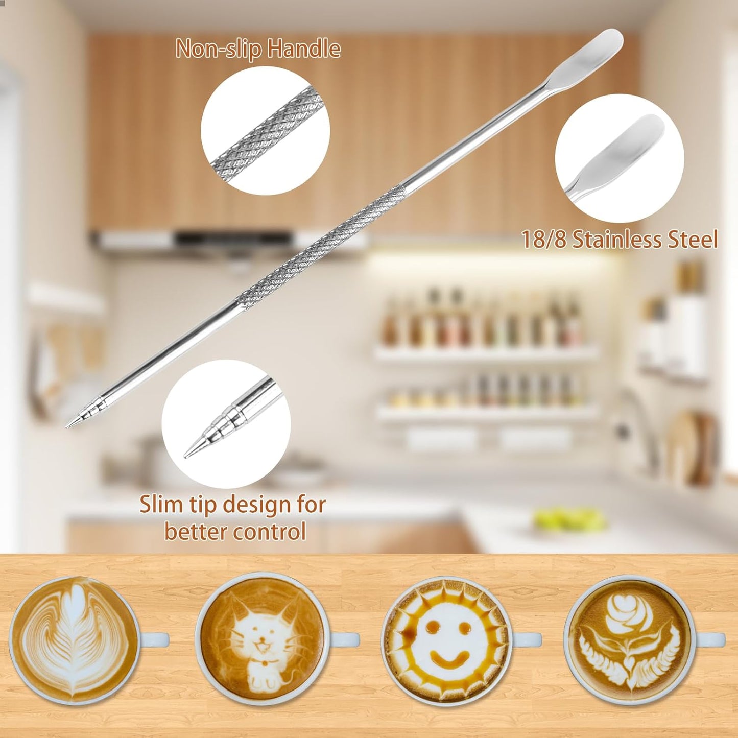 2 Pack Stainless Steel Milk Frothing Pitcher, 12 Oz/350ml, with Latte Art Pen