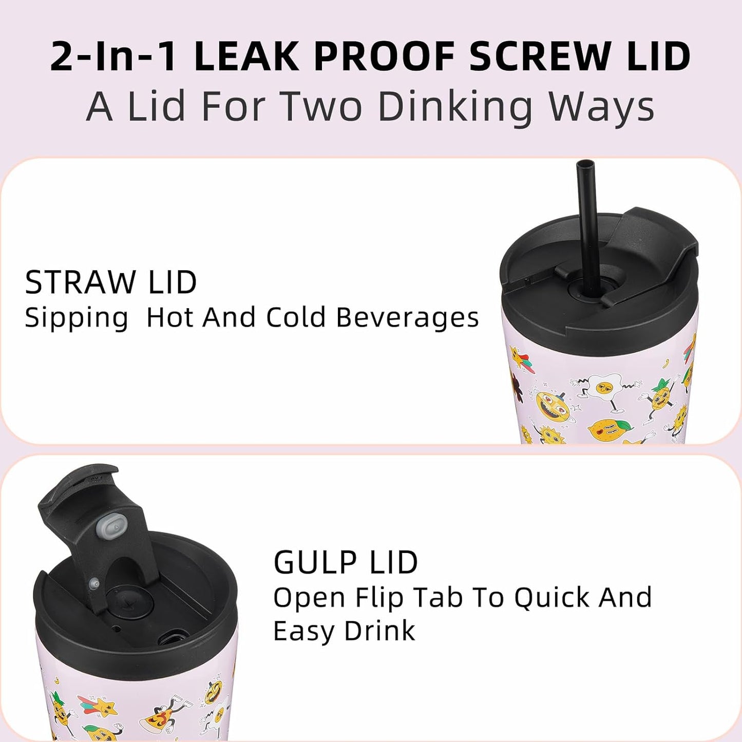 BJPKPK 34oz Skinny Tumbler With lid And Straw Stainless Steel Travel Coffee Mug Insulated Tumblers Cups,Hawaii Fruits Purple