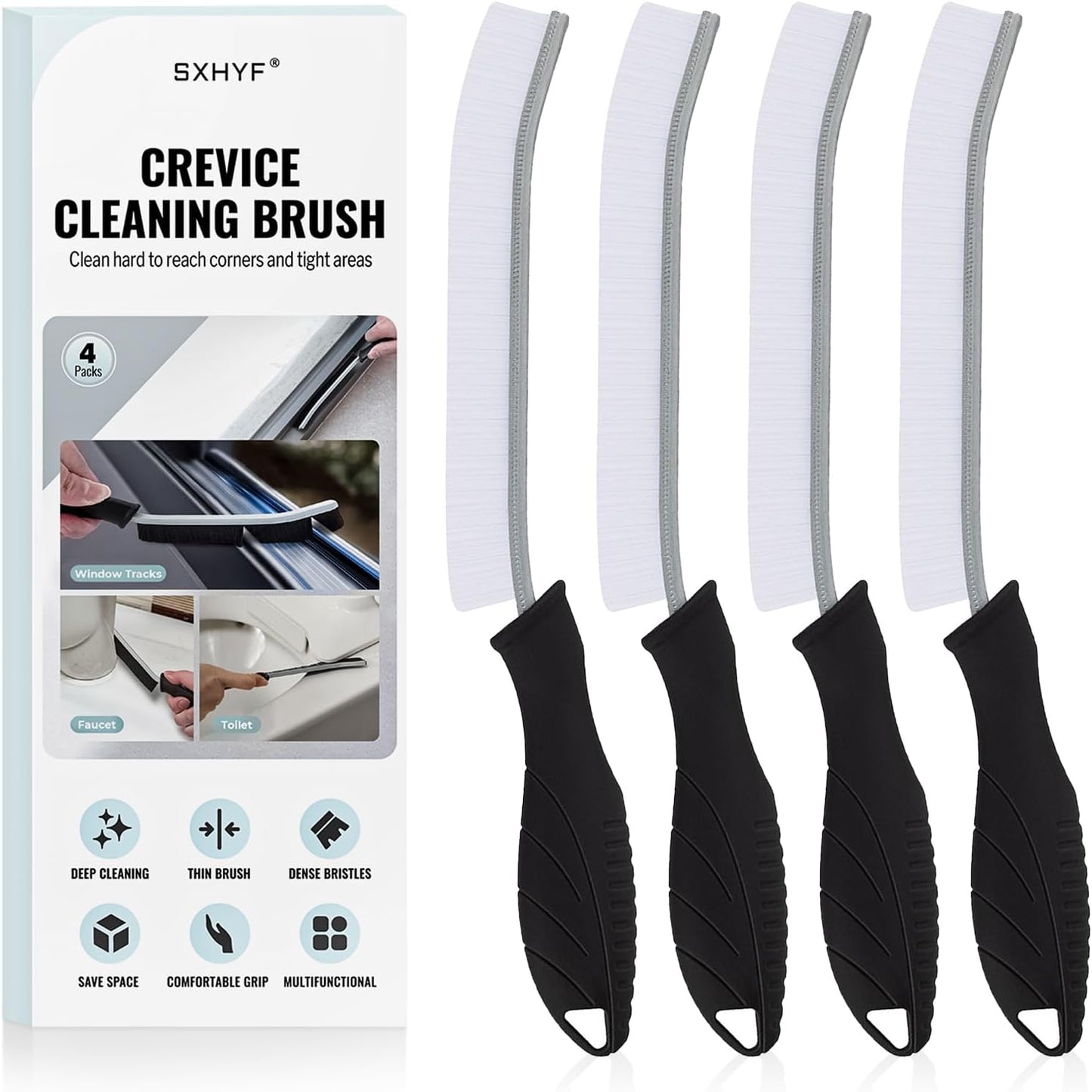 SXhyf Cleaning Brush - Hard Bristle Crevice Cleaning Brush, Multifunctional Gap Scrub Brush, Kitchen Essentials, Bathroom Cleaner Tools for Household Use, Home, Window, Toilet, Stove