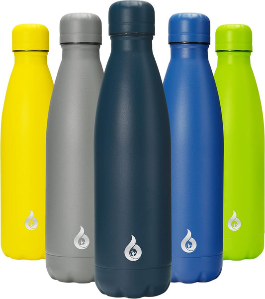 BJPKPK Insulated Water Bottle 17oz Stainless Steel Water Thermos,Navy Blue