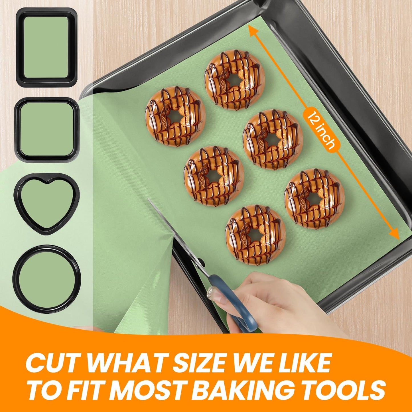 Silicone Baking Mat Roll - Best German Silicone - Heat Resistant Baking Macaron Bread Mat, Non-stick Pastry Mat, Reusable Dough Rolling Mat Cookie Sheet